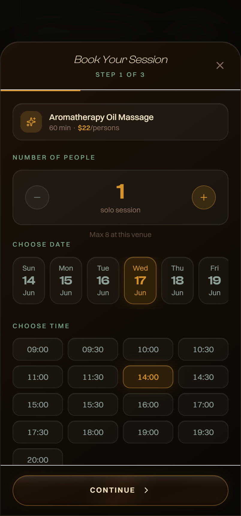 GOZEN app — book a session