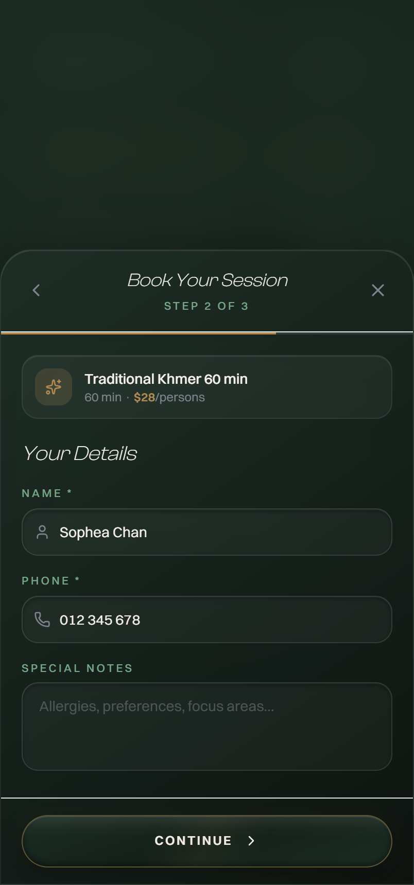 GOZEN — enter your name and phone number