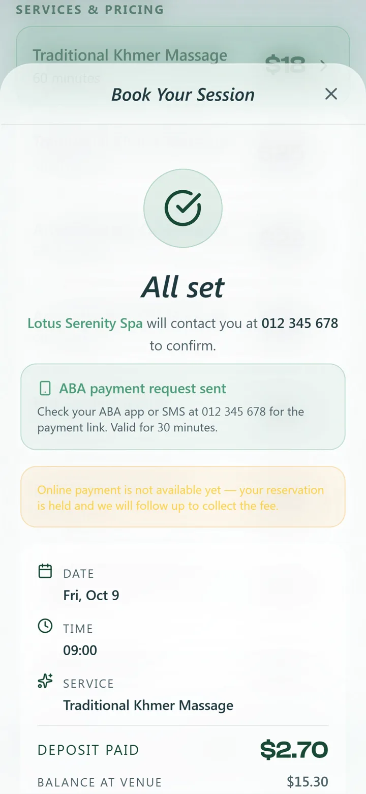GOZEN — booking confirmed, all set
